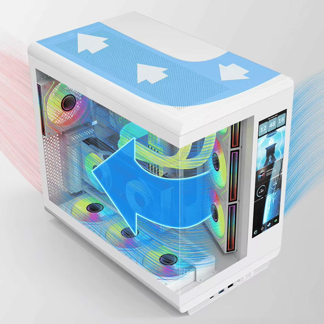 New Design Oem Odm Customized Pc Cabinet Tower Wholesales Atx Gaming Computer Cases with Digital Screen