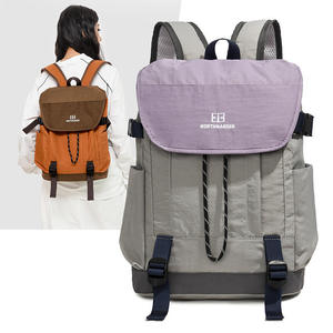 Drawstring Casual Female <b>Laptop</b> <b>Backpack</b> with Cover Color Contrast Lightweight Nylon Travel <b>Backpack</b> Korean Fashion Brand - Product Image 1