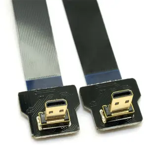 Ribbon Flat FPV HDTV Cable Micro Mini HD-MI Compatible 90 Degree Adapter 5cm-80cm FPC Pitch 20pin Plug Connector