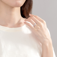 Bagues Alliance Éternité 2mm Moissanite avec Certificat en Argent Sterling 925 Bijoux de Mariage Tout Autour Cadeaux pour Femmes