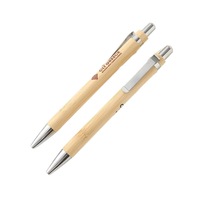 Vente en gros de stylos à bille en bambou personnalisés avec logo, gravure artisanale, écologiques, promotionnels