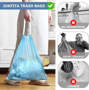 4 Gallon Trash Bags Drawstring Strong Small Garbage Bags, Unscented Trash Can Liners for Bathroom Restroom Office <b>Kitchen</b>, Blue - Product Image 5