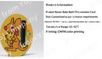 Thermomètre de bain adhésif en forme de canard avec écran LCD, bande de capteur en PVC/PP, détecte 32-42°C, pour la sécurité des enfants dans la baignoire, impression personnalisée, vente en gros
