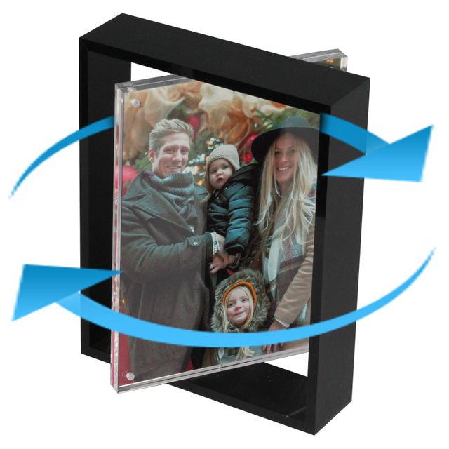 Factory Wholesale Double Sided 4x6 Acrylic Spinning Whirling Acrylic Picture Photo Frame