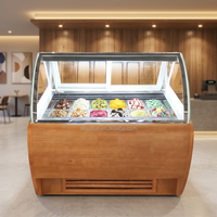 Vitrine Réfrigérée pour Crèmes Glacées et Gelatos, Congélateur à Air pour Glaces et Sucettes Glacées