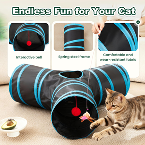Interactive Cat Toy Set Kitten Toys Pack Tunnel Cat Feather Teaser Wand Toy - Product Image 4