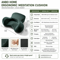 Grand coussin de massage rond en mousse à mémoire de forme, portable, pour le sol, soutien des hanches, des genoux et des chevilles, housse en velours lavable pour adultes