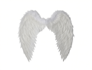 Accessorio per costume unisex con ali d'angelo, ali sintetiche bianche con piume per adulti, per cosplay, feste, travestimenti di Halloween - Product Image 1