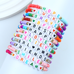 Pulsera <span class=keywords><strong>el</strong></span>ástica <span class=keywords><strong>de</strong></span> cuentas <span class=keywords><strong>de</strong></span> colores con letras <span class=keywords><strong>y</strong></span> corazones, pulseras <span class=keywords><strong>de</strong></span> <span class=keywords><strong>la</strong></span> <span class=keywords><strong>amistad</strong></span> con nombre personalizado, joyería <span class=keywords><strong>el</strong></span>ástica para niñas, regalo para fiestas <span class=keywords><strong>de</strong></span> adolescentes - Product Image 1