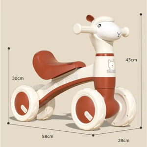 Istaride Vélo d'équilibre anti-chute pour bébé, sans pédales, à quatre roues, trotteur silencieux, jouet porteur pour tout-petits - Product Image 4