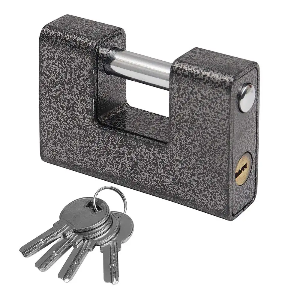 zhenzhi Padlock - Heavy Duty 1kg Padlock with 4 Keys - Protector Hardware Lock for Outdoor Use - For Garage Door, Containers
