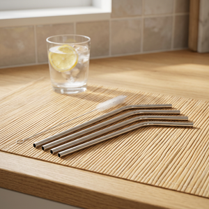 Stainless Steel <b>Drinking</b> <b>Straws</b> Set with Cleaning Brush Dishwasher Safe Polished Round Bendable Metal <b>Straws</b> <b>for</b> Beverage - Product Image 4