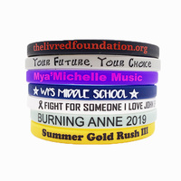 Bracelets en silicone personnalisés, bracelets en caoutchouc imprimés, bracelets de sport de 12 mm pour la promotion