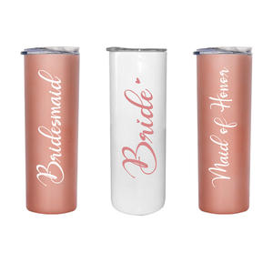 Tasses à café droites de 20 oz en acier inoxydable, isolation thermique, tasse à café pour <span class=keywords><strong>demoiselle</strong></span> d'honneur de mariage avec cadeau manuel - Product Image 2