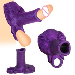 Manchon de pénis en silicone pour un épaississement et un durcissement, anneau de pénis créatif en forme d'éléphant pour améliorer l'érection et retarder l'éjaculation, jouets sexuels masculins - Product Image 1