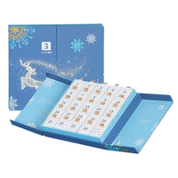 Caja de Calendario de Adviento Reciclable con Forma de Libro de Papel de Lujo, Hecha a Mano, Ecológica, con Logotipo Personalizado, para 24 Días, Empaque de Regalo de Navidad