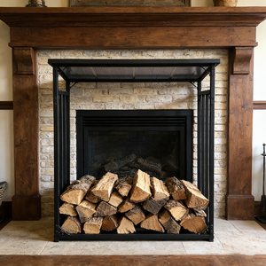 Support à <span class=keywords><strong>bois</strong></span> <span class=keywords><strong>de</strong></span> <span class=keywords><strong>chauffage</strong></span> pliable et portable, rustique et décoratif pour l'extérieur, pour foyer et accessoires <span class=keywords><strong>de</strong></span> poêle - Product Image 4