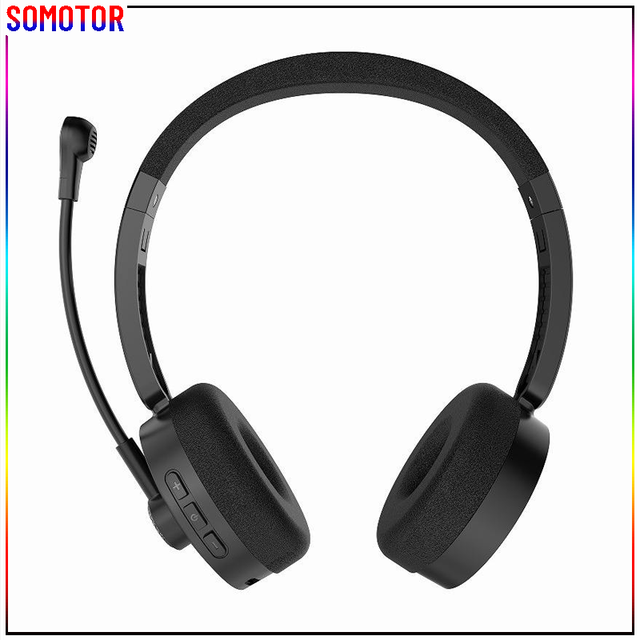 Head-mounted Stereo Call Center Headphones Noise Cancelling Over-ear Business Wireless Headsets With Microphone