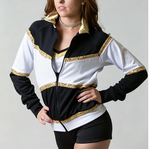 Vestes de cheerleading personnalisées pour l'entraînement : Tenues d'échauffement pour filles et enfants avec emblèmes en strass scintillants - Product Image 1