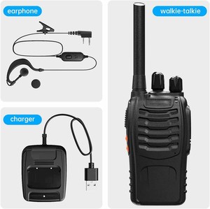 Radios de Comunicación de Banda Única 400-470MHz, Walkie Talkie Analógico Portátil de Dos Vías con 16 Canales, Alcance de 3-6KM, Salida de 5W - Product Image 5