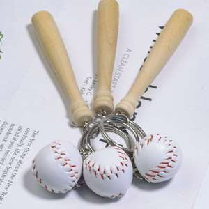 Mini Baseball Wooden Bat Keychain for Sports Theme Party Team Souvenir Sports <b>Key</b> <b>Chain</b> <b>Key</b> Ring Gift - Product Image 2