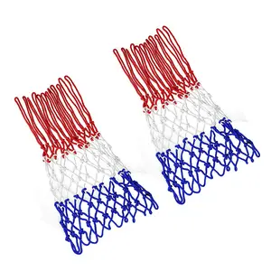 Lot de 4 filets noirs de basket-ball extérieur, 12 boucles pour filet de basket-ball professionnel Durable de taille Standard