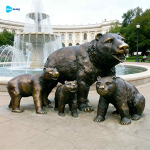 Grande Scultura Moderna Personalizzata di Orso <span class=keywords><strong>Grizzly</strong></span> in Bronzo Nero per Decorazione Esterna di Casa e Parco - Product Image 3