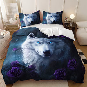 Ensemble de housse de couette en polyester écologique avec motif animal et feuillage imprimé en 3D, pour le <span class=keywords><strong>camping</strong></span> en plein air et l'utilisation en hôtel/hôpital - Product Image 6