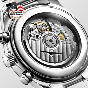 นาฬิกาข้อมือผู้ชายคุณภาพสูง หรูหรา หน้าปัดแซฟไฟร์ สายหนัง เรืองแสง กันน้ำ สายสแตนเลส พร้อมระบบสำรองพลังงาน - Product Image 4