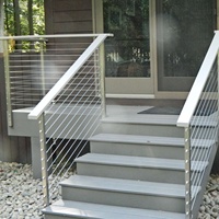 Garde-Corps en Câble Extérieur Acier Inoxydable Noir Style Simple pour Balcon, Escalier de Villa, Hôtel et Centre Commercial – Finition Satinée