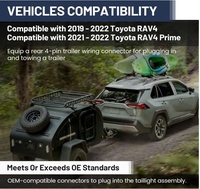 Faisceau de câblage de remorque à 4 broches pour 2019-2024 T-oyota RAV4 Plug-in Simple Custom 4Pole Flat Trailer Light Connector Hitch Wiring