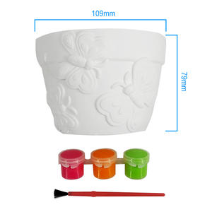 2024 diy बच्चों के शिल्प शिल्प अपने स्वयं के फूलों के बर्तनों को लोकप्रिय हस्तनिर्मित प्लास्टर फूल के बर्तन को पेंट करते हैं - Product Image 6