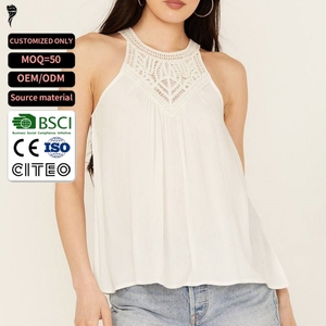 Meilleures ventes : Débardeur halter en crochet respirant personnalisé, décontracté et sans manches pour femme - Product Image 1