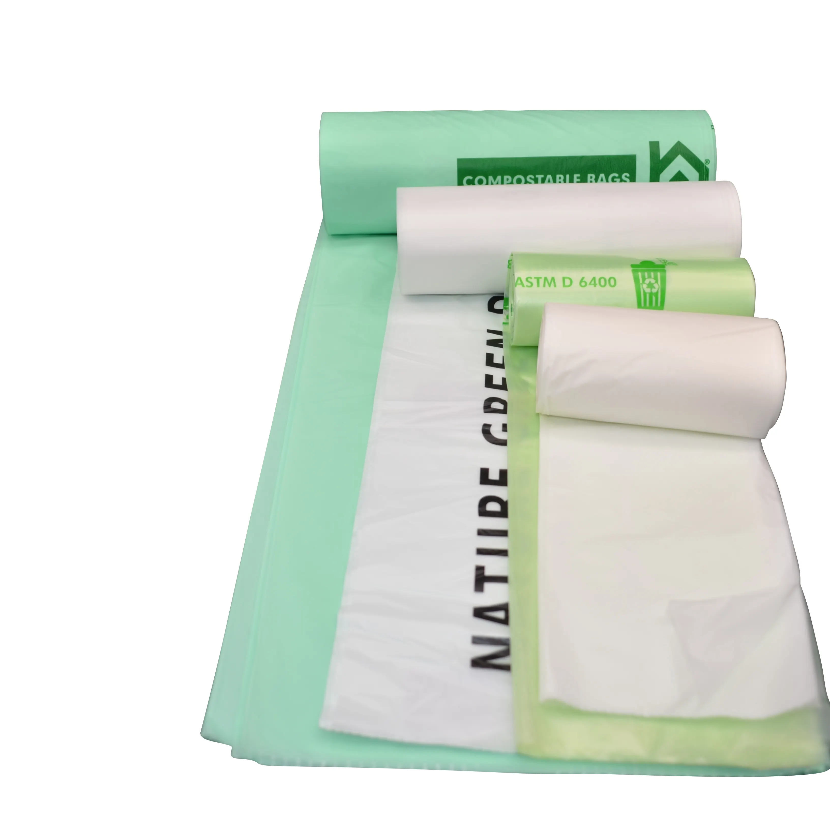 Bolsa de basura de plástico Biodegradable, ecológico, personalizado, 100%, con logotipo de impresión en rollo, venta al por mayor