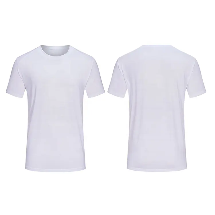 Camiseta de secado rápido para correr, camisa blanca lisa de LICRA y poliéster a granel para entrenamiento de fitness