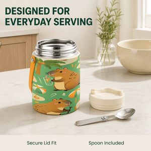 Custom Inner Stainless Steel Food Jar <strong>Container</strong> with PP Bowl Lid Foldable Spoon and Air Release for Promotional Kitchenware - Product Image 5