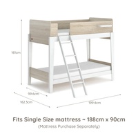 Only B2B Boori Fantastic Custom Built Niños pequeños Ajustable Doble Loft Literas de madera maciza natural con escaleras