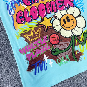 เสื้อยืดผ้าฝ้ายและกางเกงขาสั้นพิมพ์ลายชุดกีฬาแบบออกแบบได้ตามต้องการ - Product Image 4