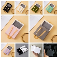 Caja de Joyería Plegable con Asa, Caja de Embalaje para Collares y Anillos con Cajón Deslizante Cuadrado, Venta al Por Mayor