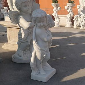Statue di marmo italiano ragazzo e ragazza con la mano intaglio su misura statua di marmo marmo angelo statua per la vendita - Product Image 3
