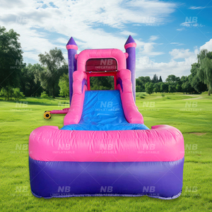 Aire de jeux extérieure moderne pour famille heureuse, toboggan aquatique, château gonflable, trampoline gonflable pour enfants - Product Image 2
