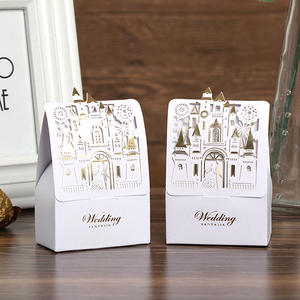 Nueva Caja de Dulces con Forma de <span class=keywords><strong>Castillo</strong></span> para Bodas y Fiestas, Caja de Papel Creativa con Diseño Hueco para Chocolates, Caja de Embalaje para Dulces, para Regalos y Recuerdos - Product Image 3