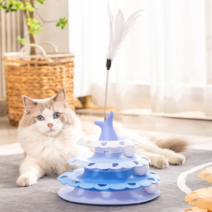 Vente directe usine Jouet interactif multifonctionnel pour chat, plateau tournant à friandises - Product Image 6