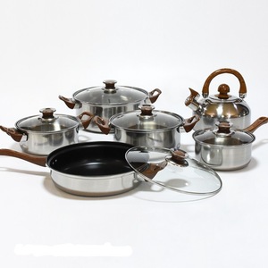 Juego de Ollas y Sartenes de Cocina de Diseño Moderno, 12 Piezas, con Tapa de Vidrio, Incluye Olla para Sopa y Sartén para Freír - Product Image 4