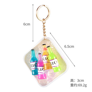 Iced cocktail drink keychain, realistic food toy model ornament, creative <b>gift</b> bag pendant - Product Image 5