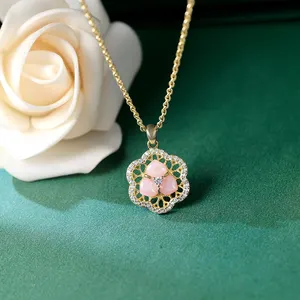 Grace Jewelry Statement Luxury Gold Plated Clover Custom Necklace Fashion Jewelry Pendants Charms For Women