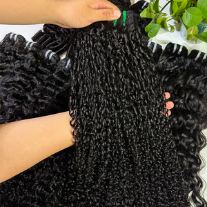 Mechones de Cabello Rizado Pixie, Color Negro Natural # Extensiones de Cabello Humano Virgen Vietnamita 1B, de 10 a 24 Pulgadas, con Rizos Tipo Pixie, Proveedor de Cabello - Product Image 3