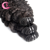 Lots de Cheveux Humains Cambodgiens Bouclés Profonds, Noir Naturel, Remy Vierge, Tissage à Double Trame Faite à la Machine, Longue Durée, Fournisseur en Gros