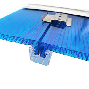 100% système de verrouillage en U vierge clair bleu <span class=keywords><strong>fumé</strong></span> jaune couleur Danpalon <span class=keywords><strong>Polycarbonate</strong></span> PC <span class=keywords><strong>panneau</strong></span> de feuille de toiture creux - Product Image 4