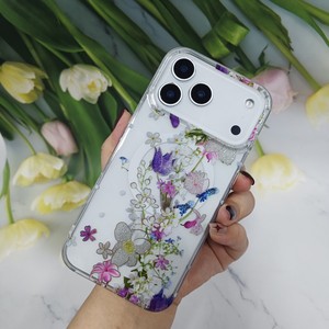 Étui de téléphone portable magnétique en TPU+PC avec des fleurs de papillon mignonnes pour 11/12/13/14/15/16/17 Pro Max Vivo Filles Style Ins Nature - Product Image 3